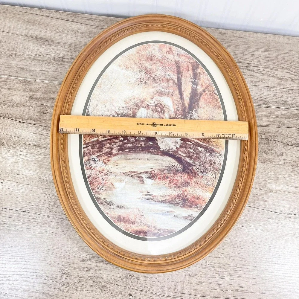 Vintage Oval Frame Nature‎ Picture - Vintage Wall Hanging